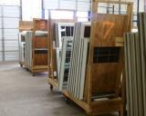 Windows ready for delivery by dock bay
